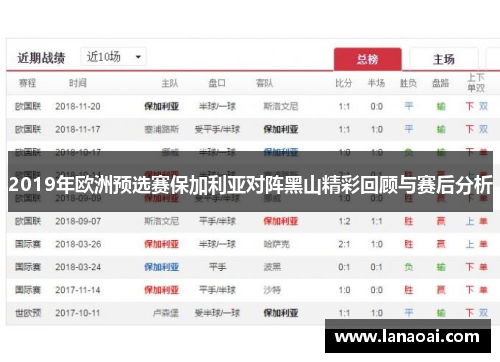 2019年欧洲预选赛保加利亚对阵黑山精彩回顾与赛后分析